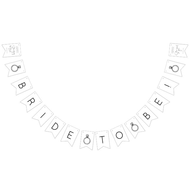 Modern Script Bridal Shower Bunting Flags (All)