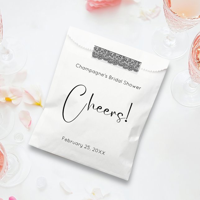 Modern Script Bridal Shower Cheers Favour Bag (Creator Uploaded)