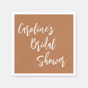 Modern Script Bridal Shower Custom Terracotta Napkin