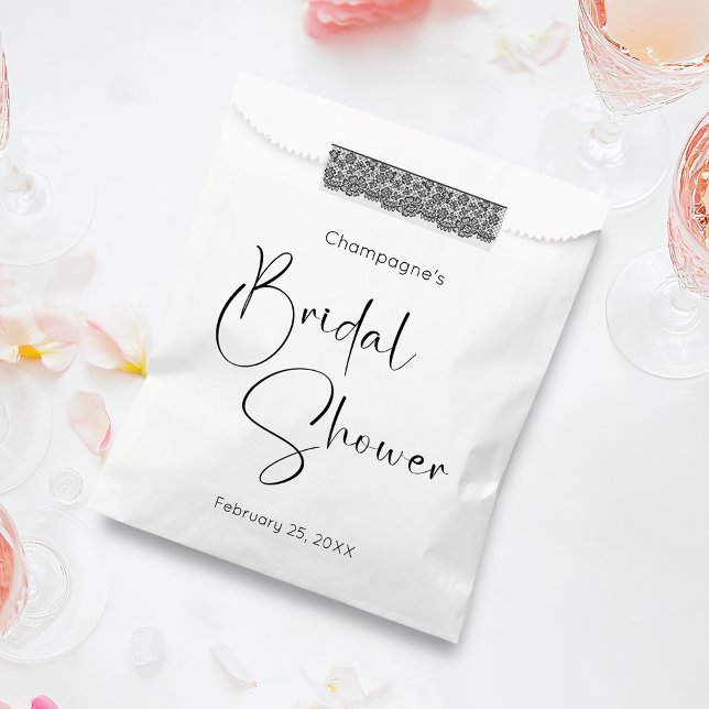 Modern Script Bridal Shower Favour Bag (Creator Uploaded)