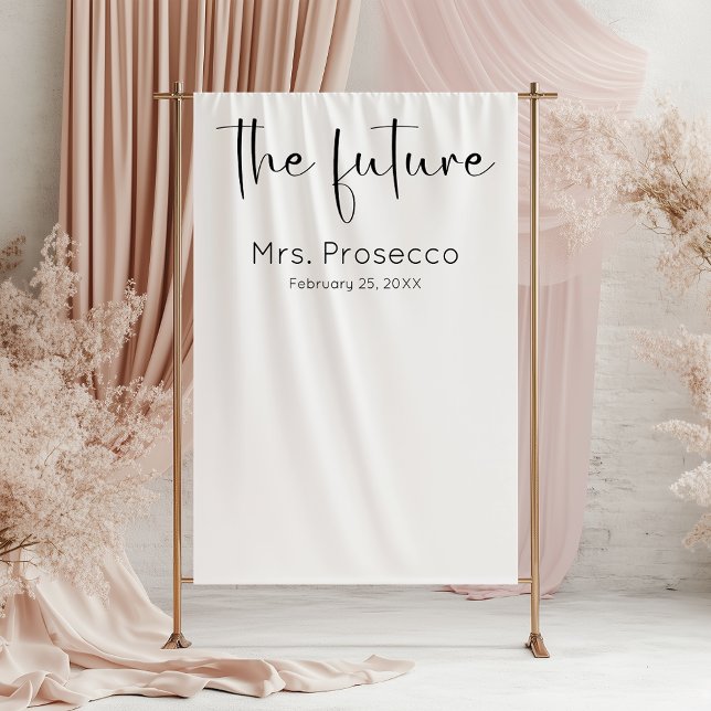 Modern Script Bridal Shower Future Mrs Backdrop Tapestry (Creator Uploaded)