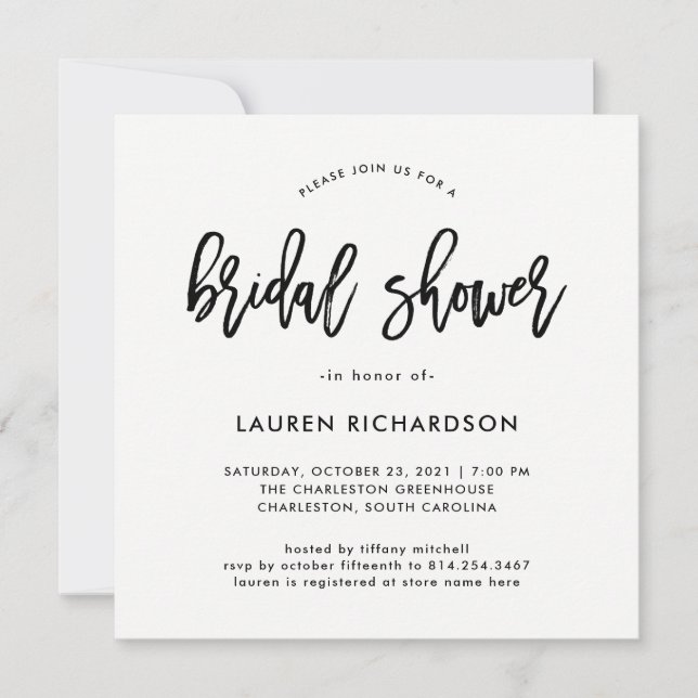 Modern Script | Bridal Shower Invitation (Front)
