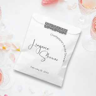Modern Script Bridal Shower Lingerie Favour Bag