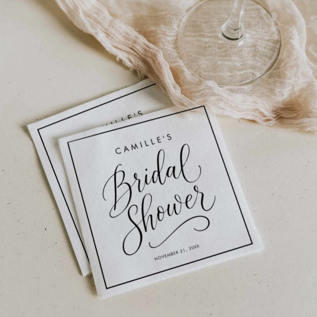 Modern Script Bridal Shower Napkin (Modern Script Bridal Shower Napkins)