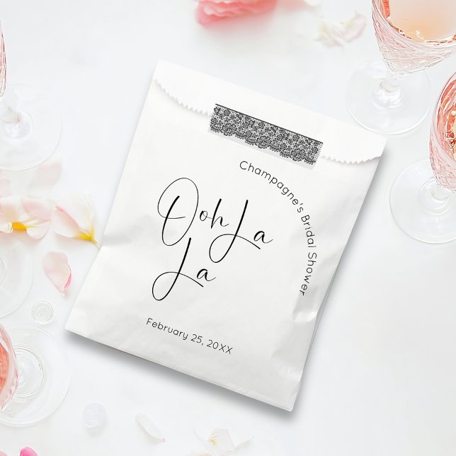 Modern Script Bridal Shower Ooh La La Favour Bag (Creator Uploaded)