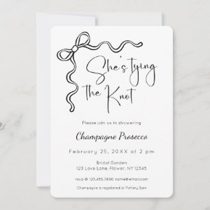 Modern Script Bridal Shower She's Tying The Knot Invitation