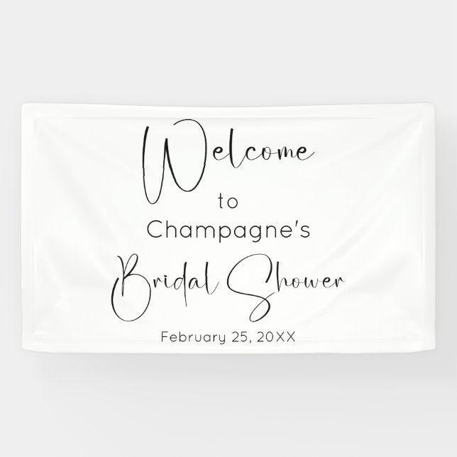 Modern Script Bridal Shower Welcome Banner (Horizontal)