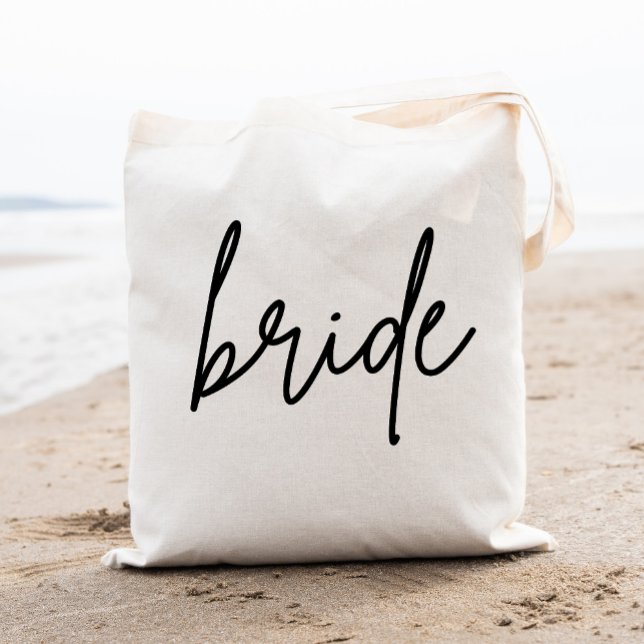 Modern Script Bride Tote Bag (Creator Uploaded)