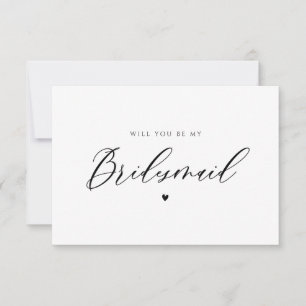 modern script bridesmaid proposal card