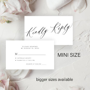 Modern script budget wedding kindly reply RSVP Card