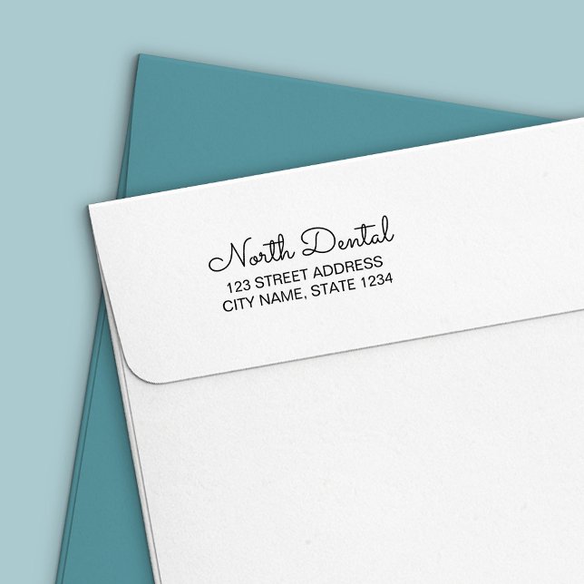 Modern Script Business Address Self-inking Stamp (Creator Uploaded)