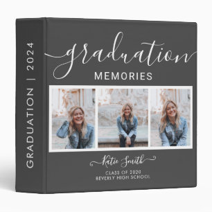 Modern Script  Calligraphy 3 Photo Graduation Binder