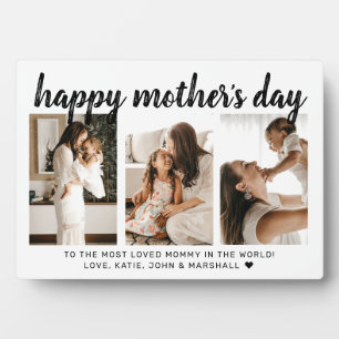  Modern Script Calligraphy 3 Photo Mother’s Day Plaque