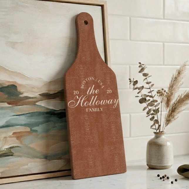 Modern Script Calligraphy Family Name  Cutting Board (Modern Script Calligraphy Family Name Cutting Board)