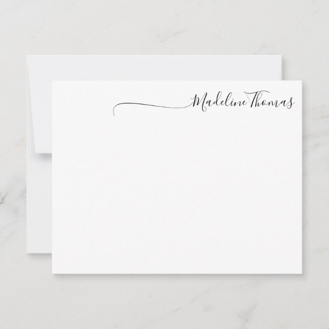Modern Script Calligraphy name note card (Front)