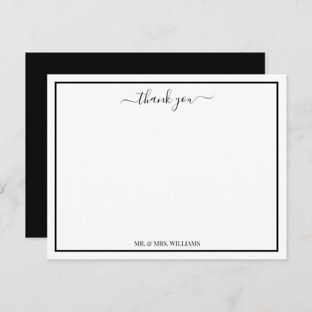 Modern Script Calligraphy Thank You Card (Front/Back)