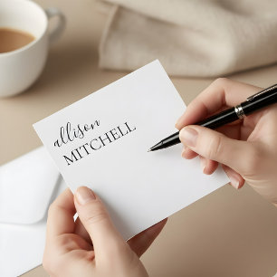 Modern Script Calligraphy White Card