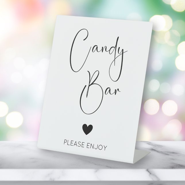 Modern Script Candy Bar Baby Shower Pedestal Sign (Creator Uploaded)