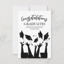 Modern Script Cap Toss White Graduation