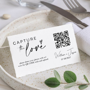 Modern Script Capture The Love QR code card