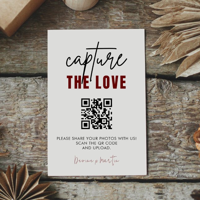 Modern Script Capture The Love QR code  Enclosure Card (Creator Uploaded)