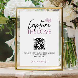 Modern Script Capture The Love QR code  Enclosure Card