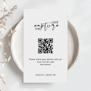 Modern Script Capture The Love QR code  Enclosure Card