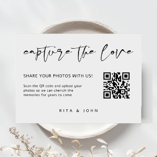 Modern Script Capture The Love QR code  Enclosure Card