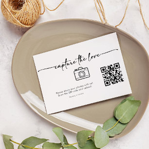 Modern Script Capture The Love QR code  Enclosure Card