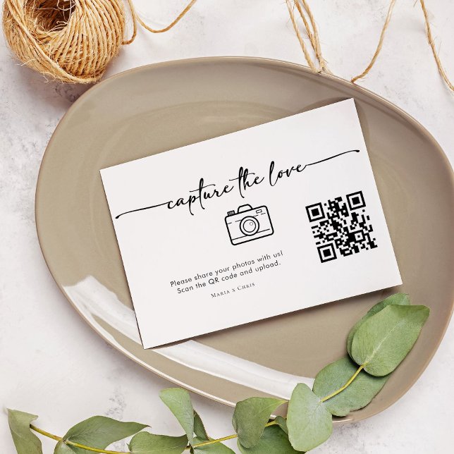 Modern Script Capture The Love QR code  Enclosure Card (Creator Uploaded)