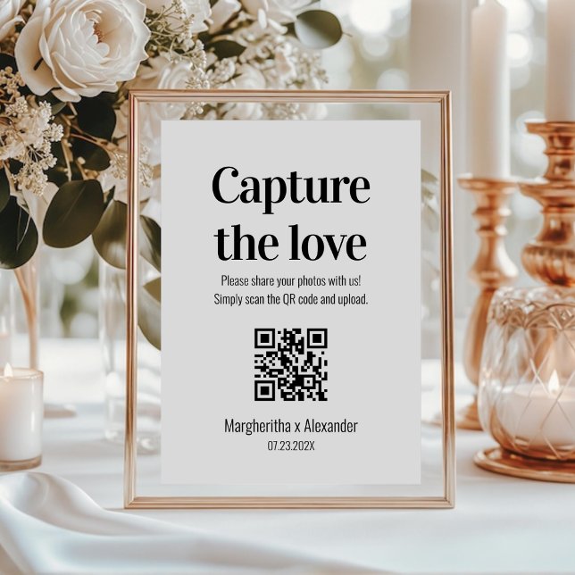 Modern Script Capture The Love QR code  Enclosure Card (Creator Uploaded)