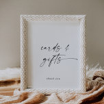 Modern Script Cards and Gifts Sign<br><div class="desc">This modern script cards and gifts sign is perfect for a minimalist wedding or bridal shower. The simple black and white design features unique industrial lettering typography with modern boho style. Customizable in any color. Keep the design minimal and elegant, as is, or personalize it by adding your own graphics...</div>