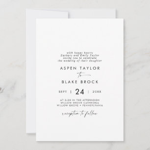 Modern Script Casual Brides Parents Wedding Invitation
