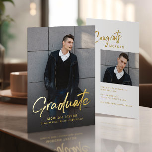 Modern Script Casual Photo Graduation 