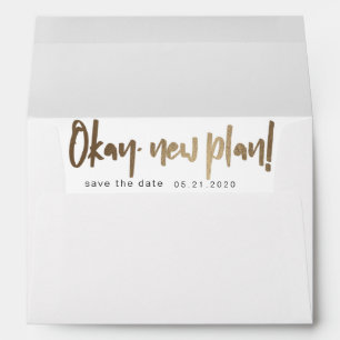 modern script change the date pre addressed envelope