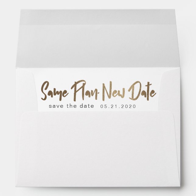 modern script change the date pre addressed envelope (Back (Bottom))