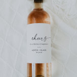 Modern Script Cheers Wedding Wine Labels<br><div class="desc">These modern script cheers wedding wine labels are perfect for a minimalist wedding reception. The simple black and white design features unique industrial lettering typography with modern boho style. Customizable in any colour. Keep the design minimal and elegant, as is, or personalize it by adding your own graphics and artwork....</div>