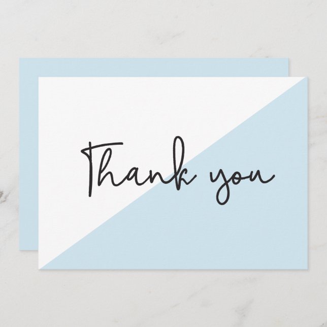 Modern Script Chic Baby Shower Thank You Invitation (Front/Back)