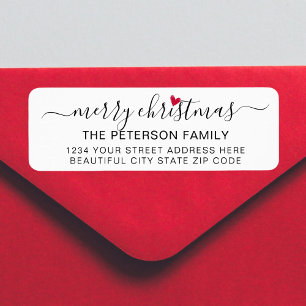 Modern Script Christmas Return Address Label