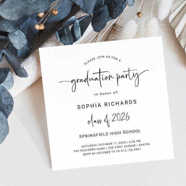 Modern Script | Class of 2025 Graduation Party Invitation (Creator Uploaded)