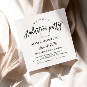 Modern Script   Class of 2025 Graduation Party Invitation