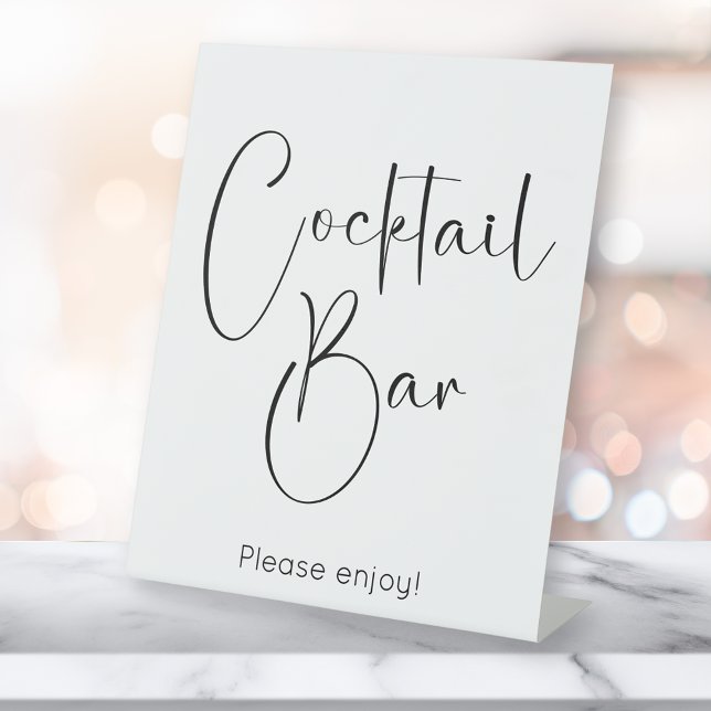 Modern Script Cocktail Bar Pedestal Sign (Creator Uploaded)