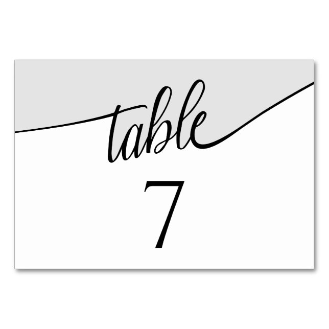 Modern Script Colorblock Any Number Wedding Table  Table Number (Front)