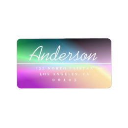 Modern Script Colourful Ombre Return Address Label