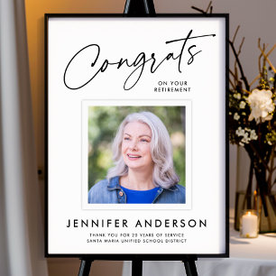 Modern Script Congrats Retirement Party Photo Poster
