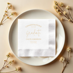 Modern Script Congratulations of our Graduate Foil Napkins
