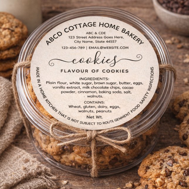 Modern Script Cookies Cottage Law Label (Creator Uploaded)