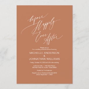 Modern Script, Copper, Wedding Rehearsal Dinner Invitation