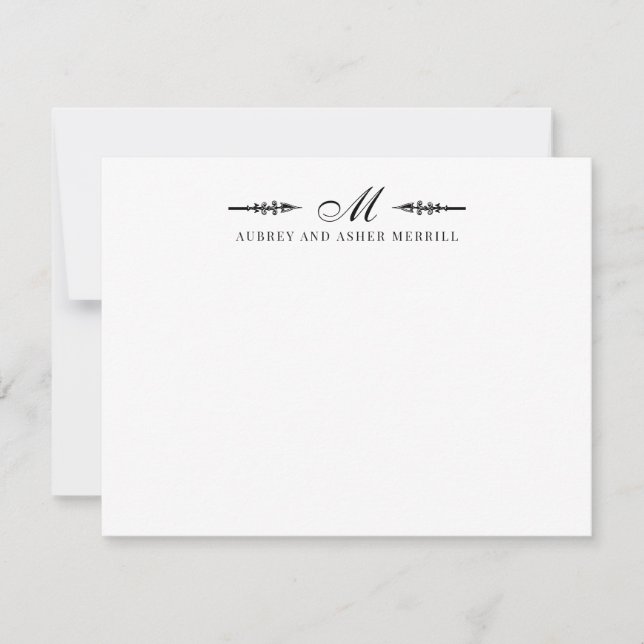Modern Script Couple Married Name Card (Front)