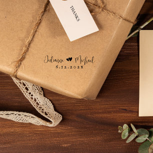 Modern Script Couple Name Personalized Wedding Self-inking Stamp
